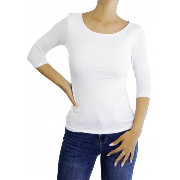 Maglia con scollo a barca con manica 3/4